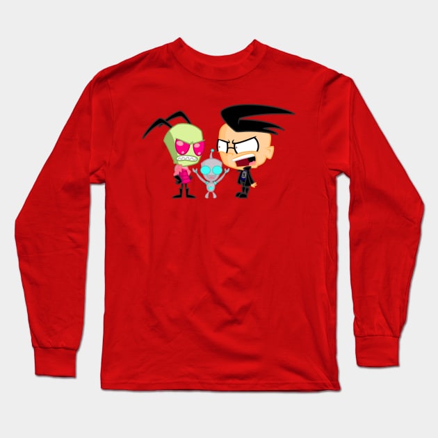 Zim, Gir and Dib Long Sleeve T-Shirt by coleenfielding@yahoo.com